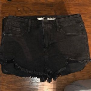 Black jean shorts